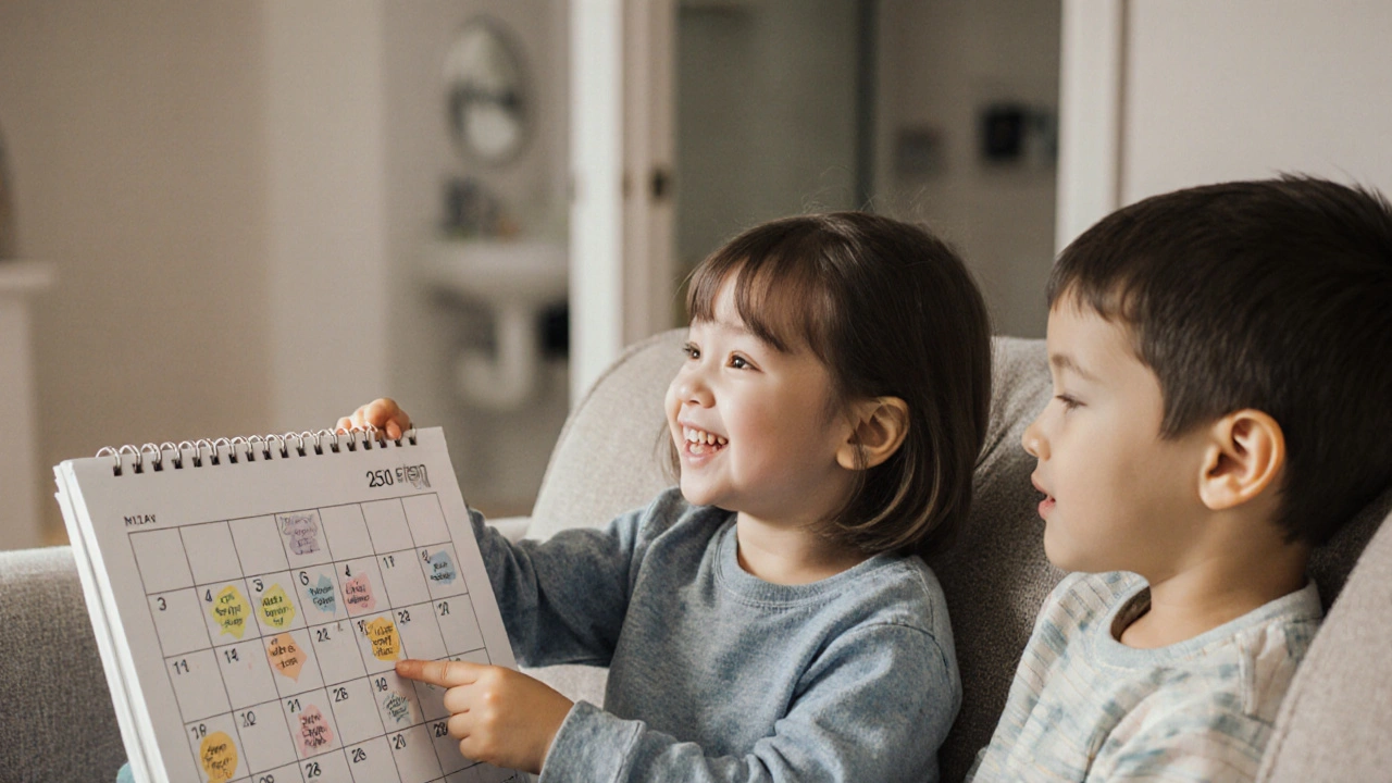 Rodina slaví suché noci na kanapě bez srovnávání se sourozenci.