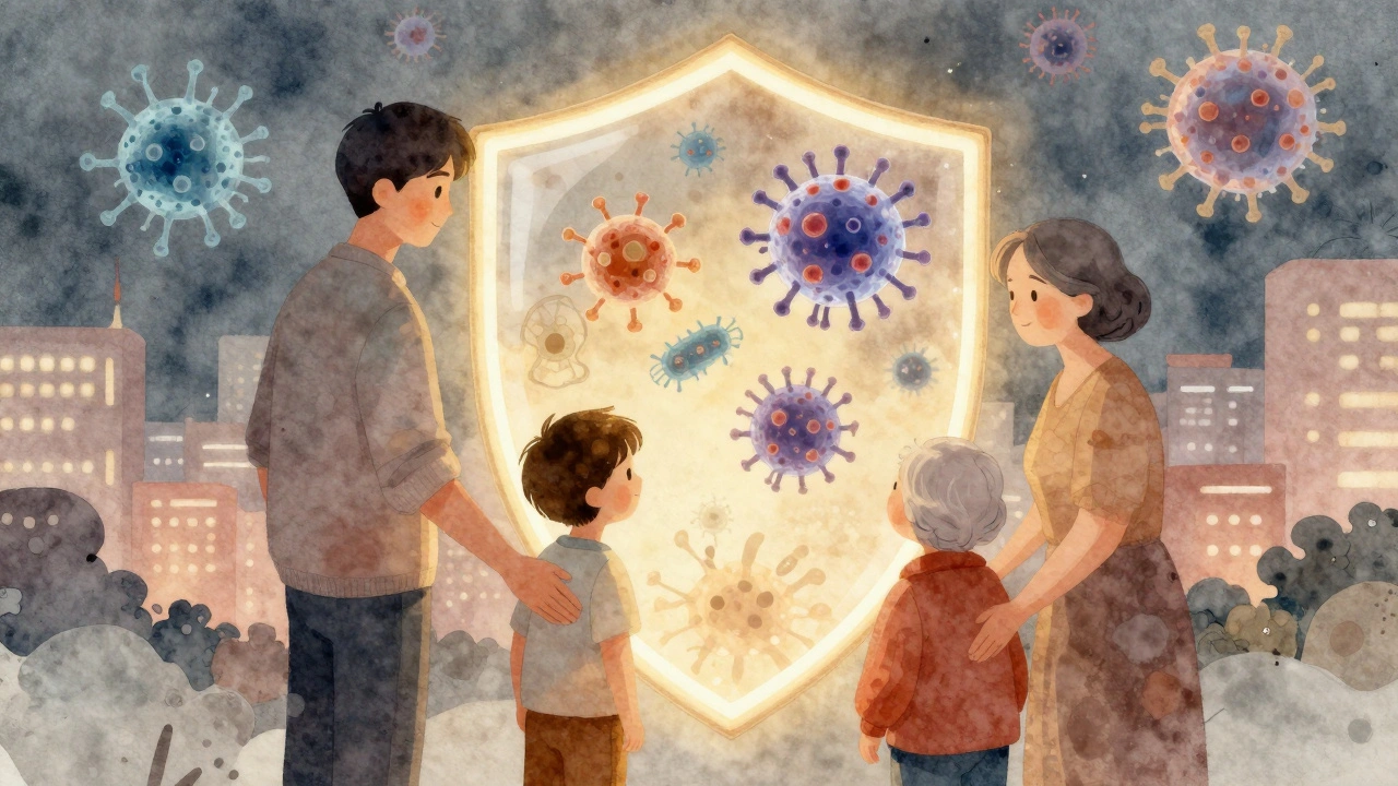 Ochranný štít z protilátek odrazuje bakterie a virus, chrání rodinu a celou společnost.