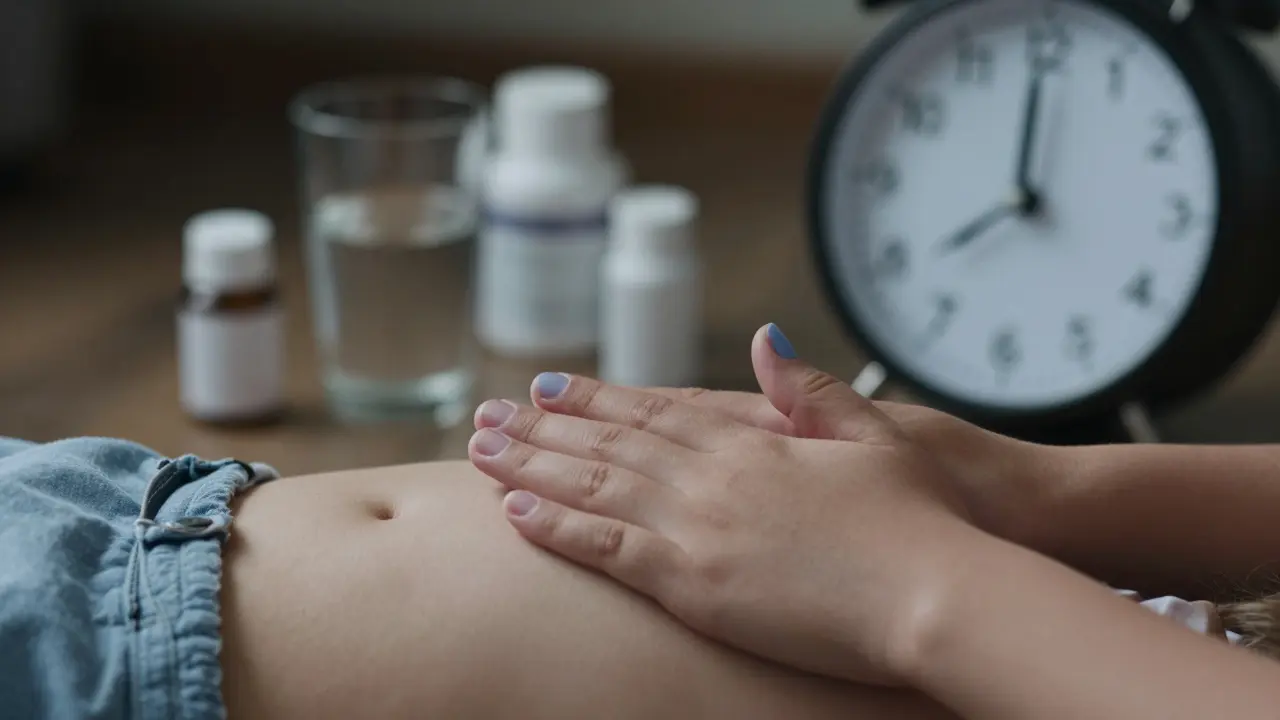 Ruka rodiče počítá nádechy u dítěte, prsty ukazují modravou barvu.