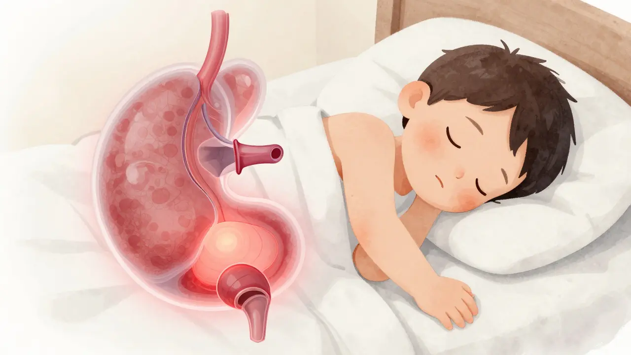 Ilustrace močového měchýře s ukázkou příliš citlivého svalu během spánku.