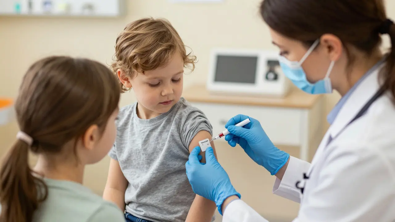 Lékař podává Prevenar 13 dítěti v české nemocnici