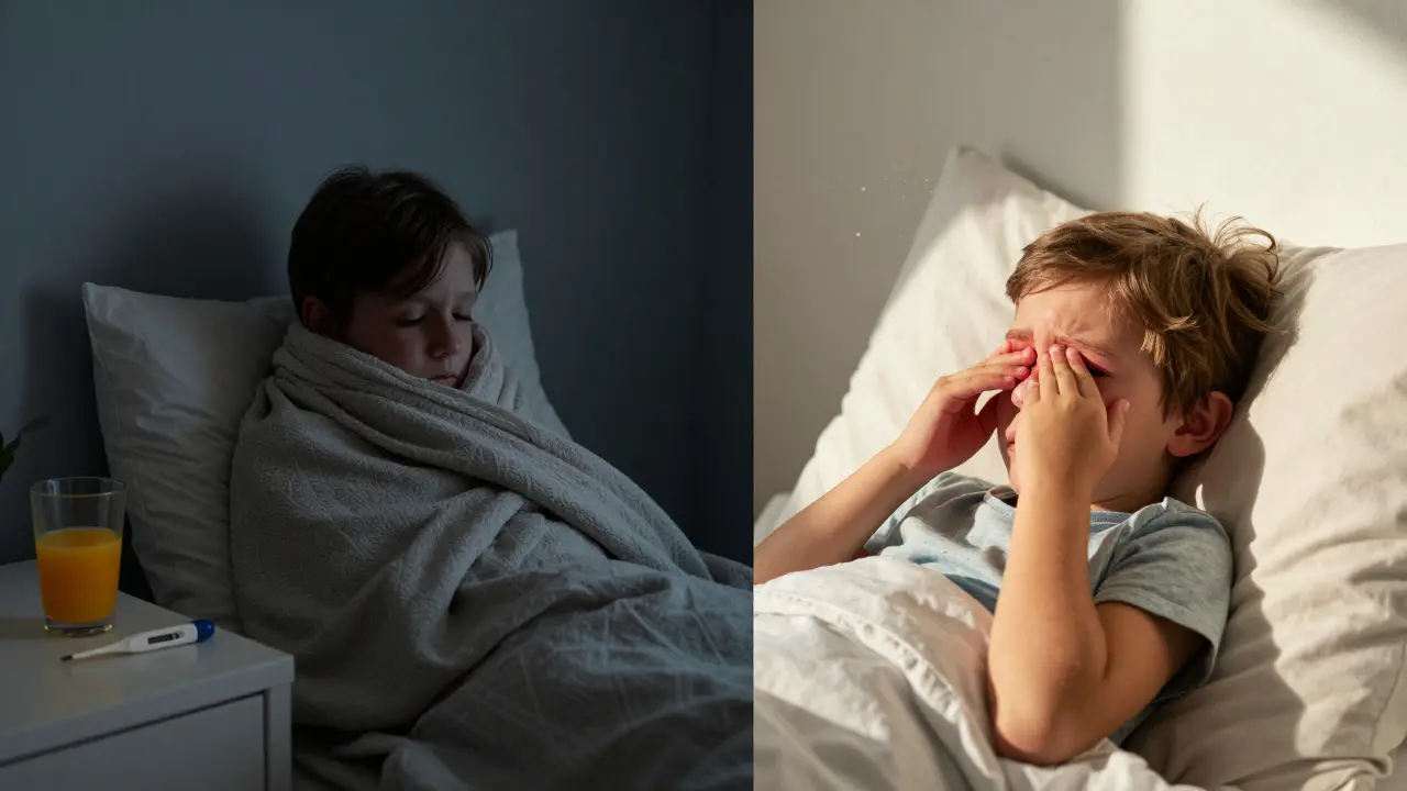 Srovnání příznaků nachlazení a alergické reakce u dítěte