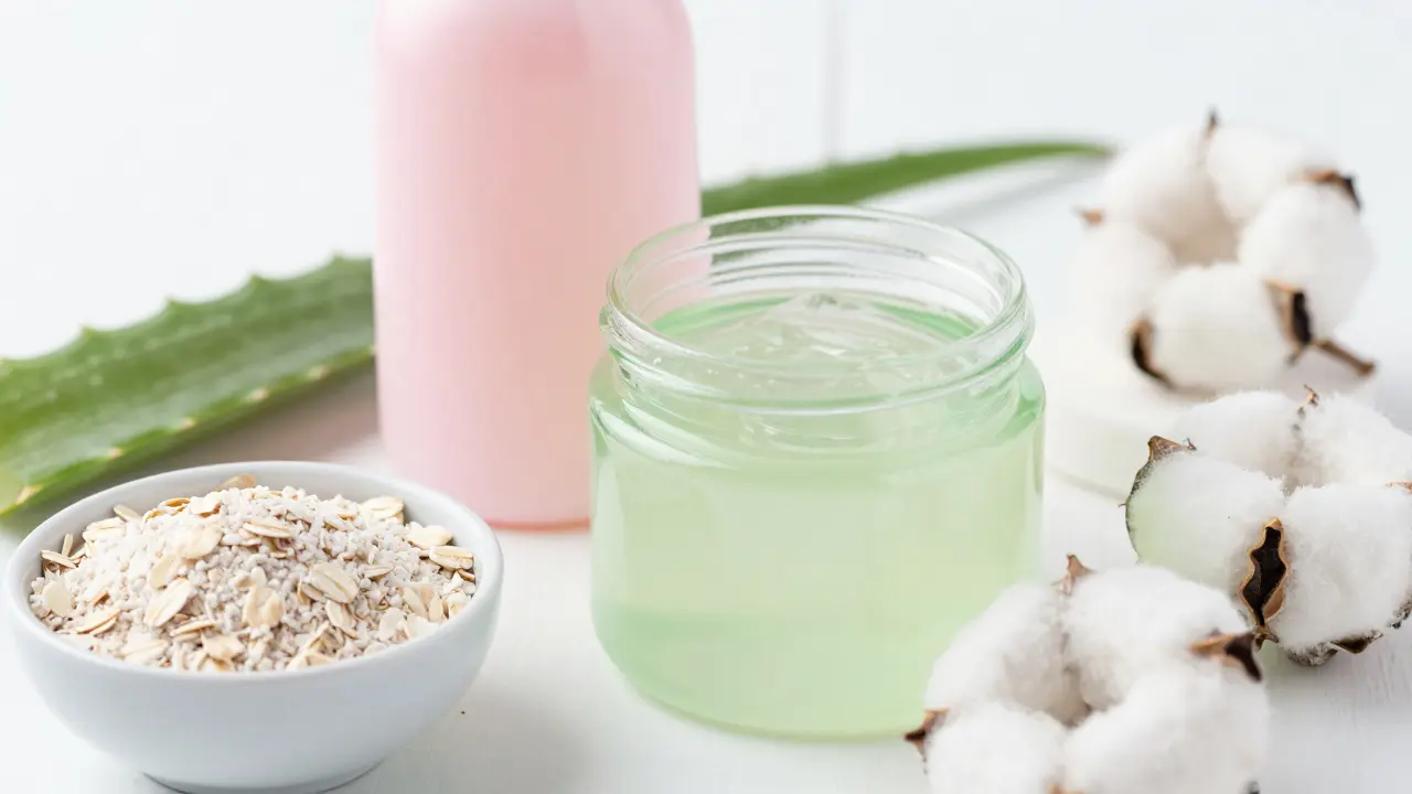 Kalaminový krém a aloe vera gel na péči o podrážděnou kůži